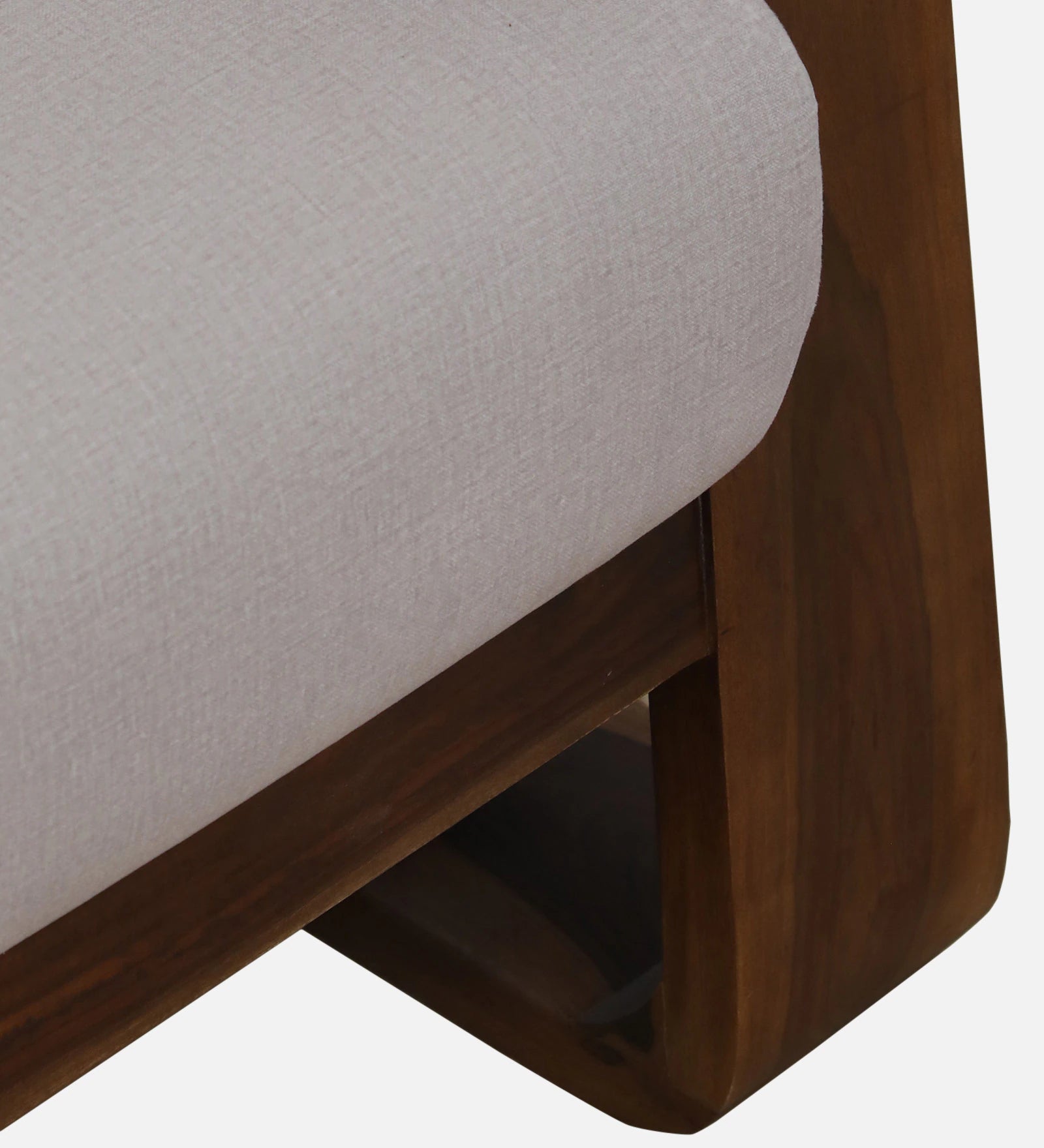 Masim Sheesham Wood 1 Seater Sofa In Beige Colour - Febonic Living