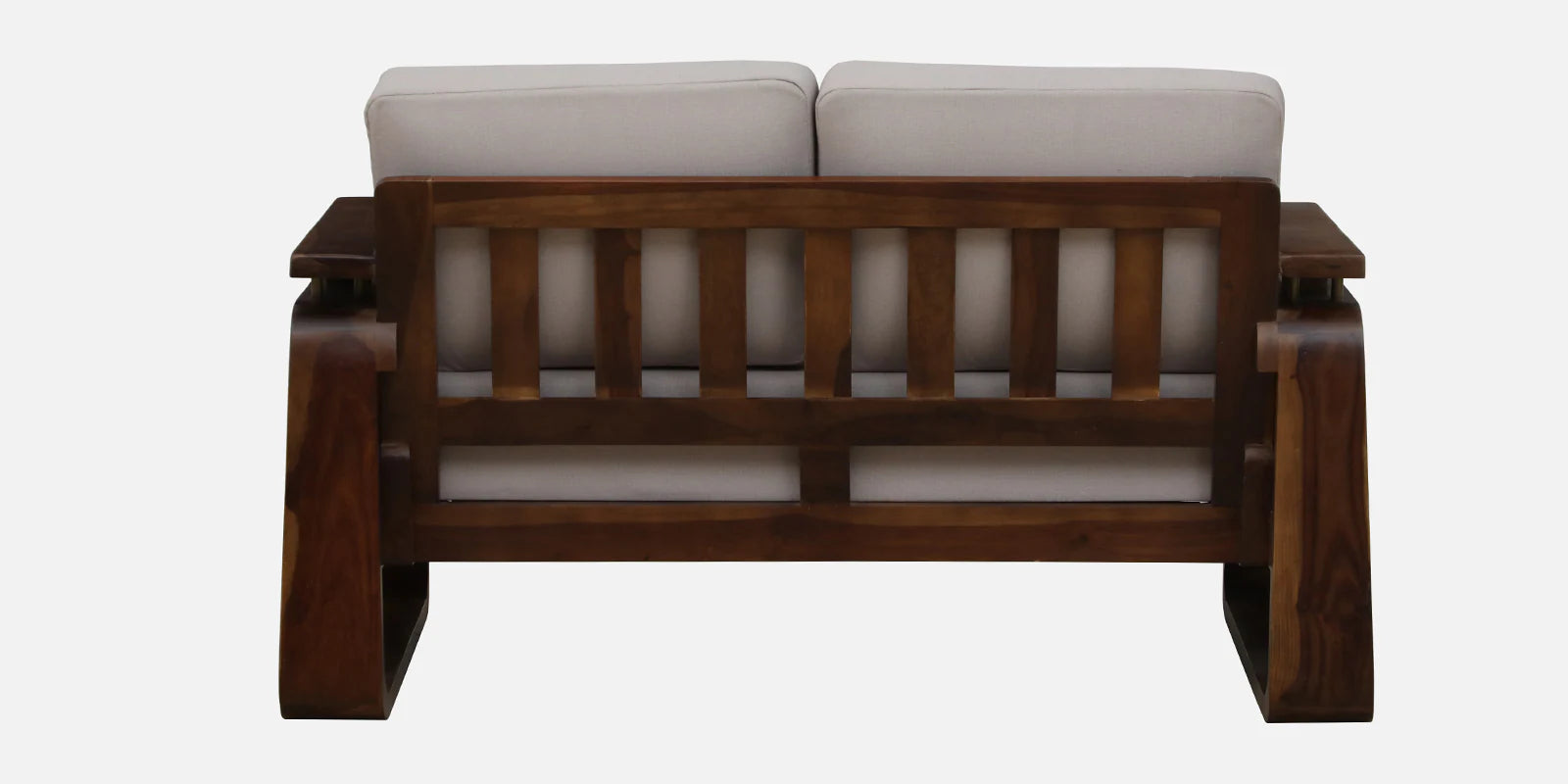 Masim Sheesham Wood 2 Seater Sofa In Beige Colour - Febonic Living