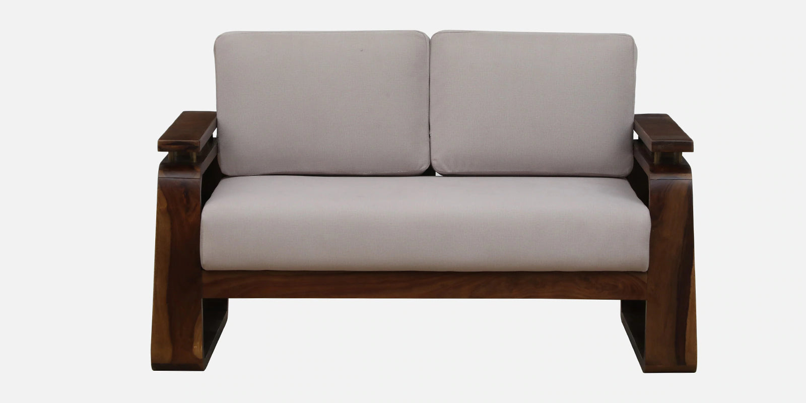 Masim Sheesham Wood 2 Seater Sofa In Beige Colour - Febonic Living