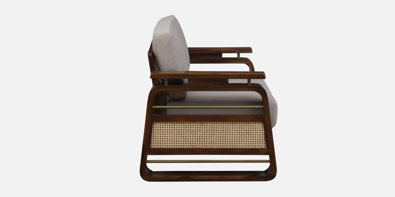 Masim Sheesham Wood 2 Seater Sofa In Beige Colour - Febonic Living