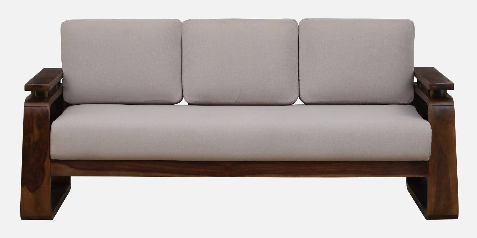 Masim Sheesham Wood 3 Seater Sofa In Beige Colour - Febonic Living