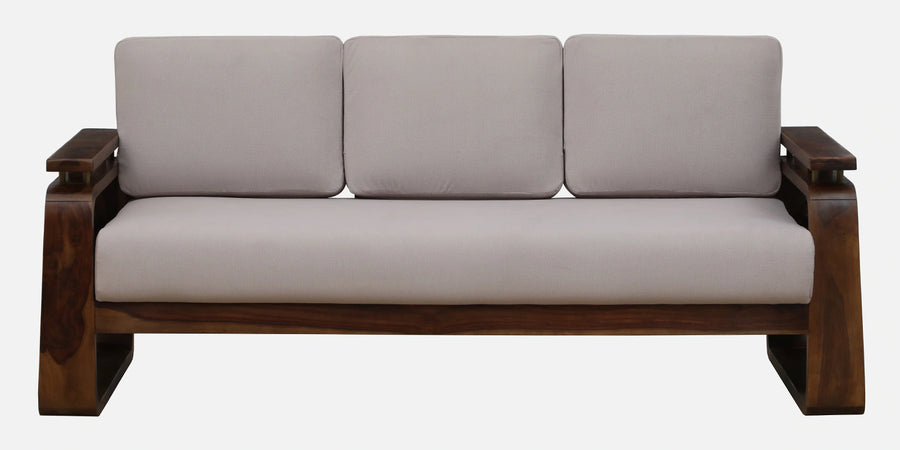 Masim Sheesham Wood 3 Seater Sofa In Beige Colour - Febonic Living