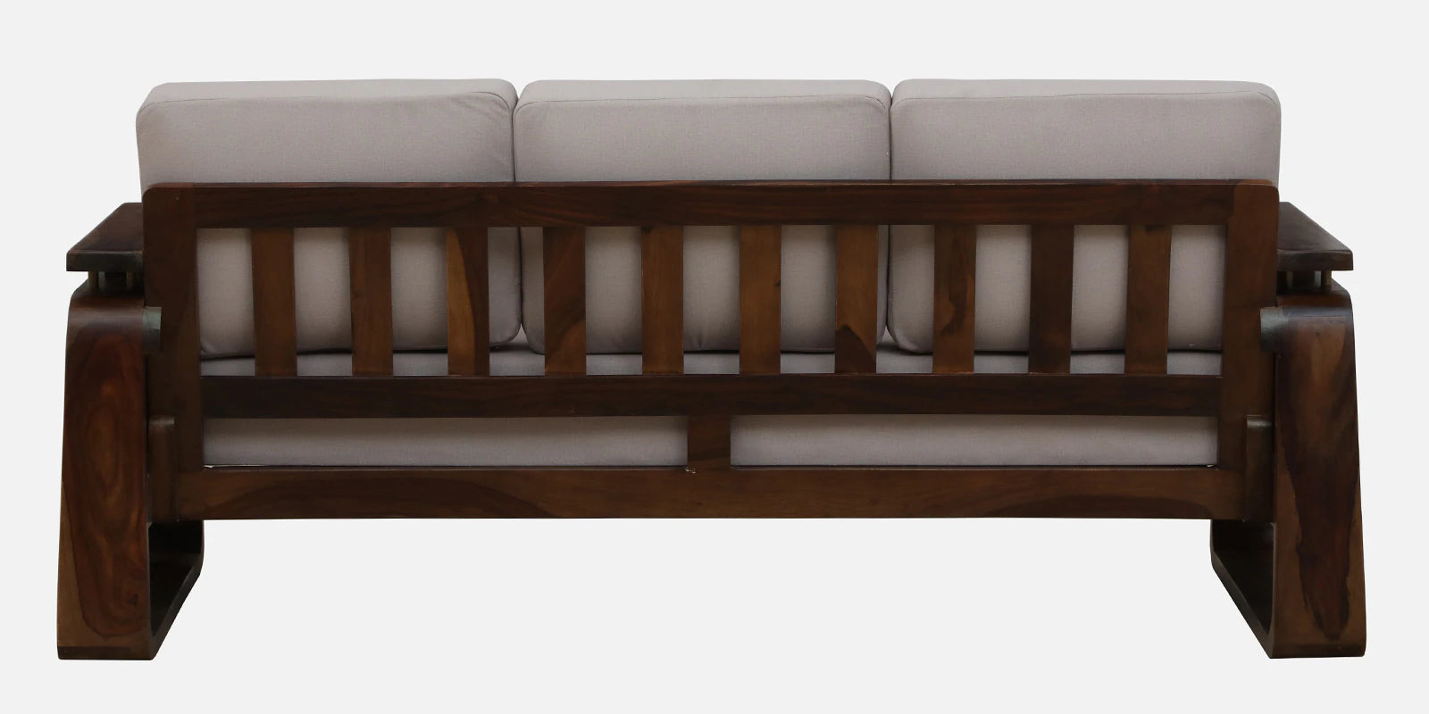 Masim Sheesham Wood 3 Seater Sofa In Beige Colour - Febonic Living