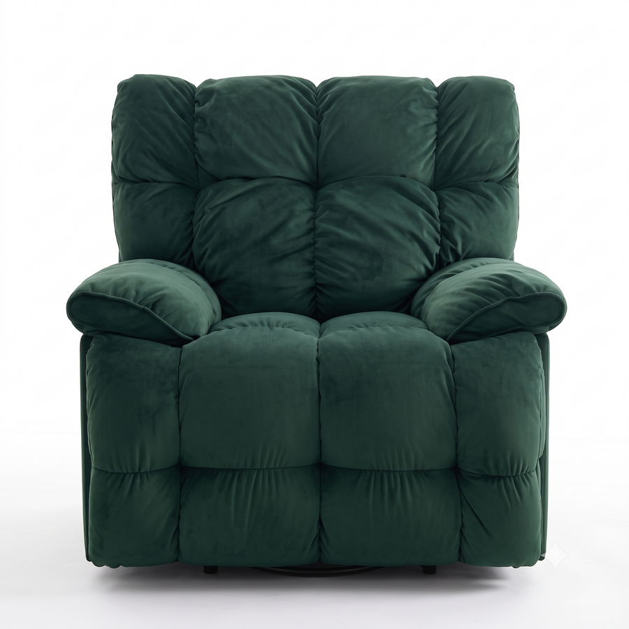 Pluff 1 Seater Fabric Motorized Recliner - Forest Green