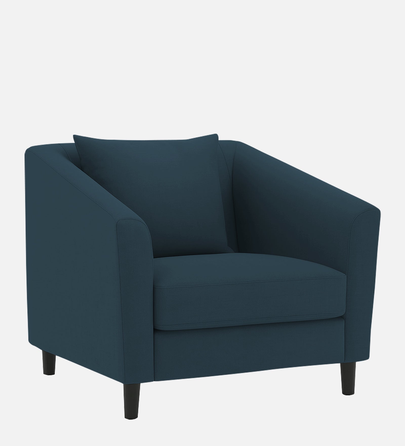 Polon Fabric 1 Seater Sofa In Cool Blue Colour