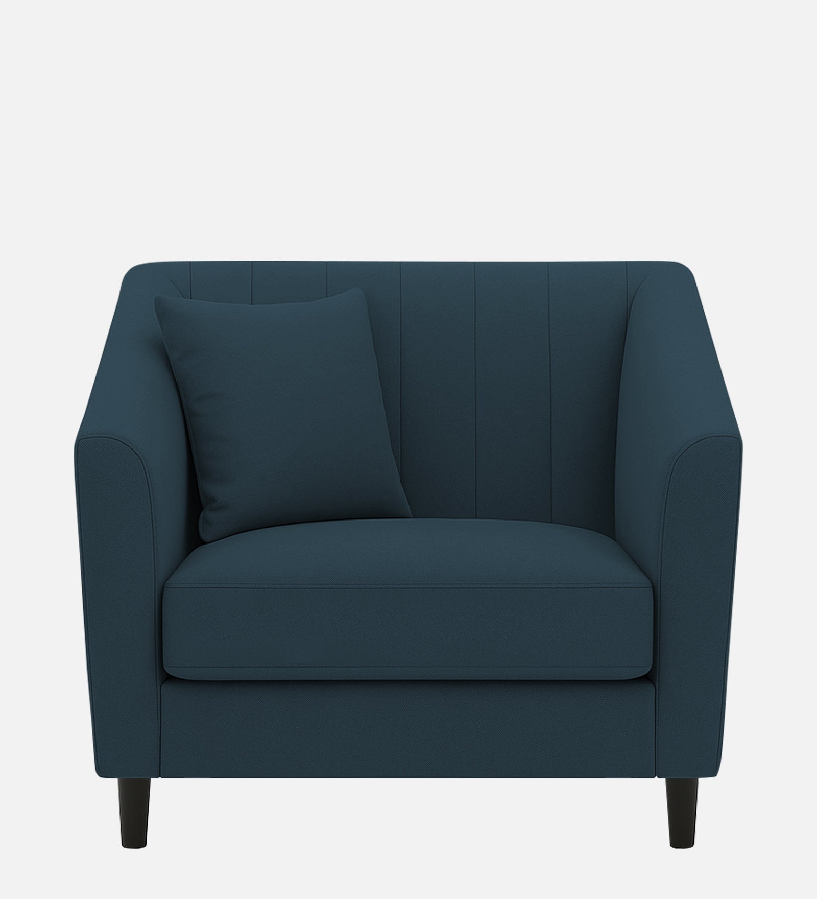 Polon Fabric 1 Seater Sofa In Cool Blue Colour