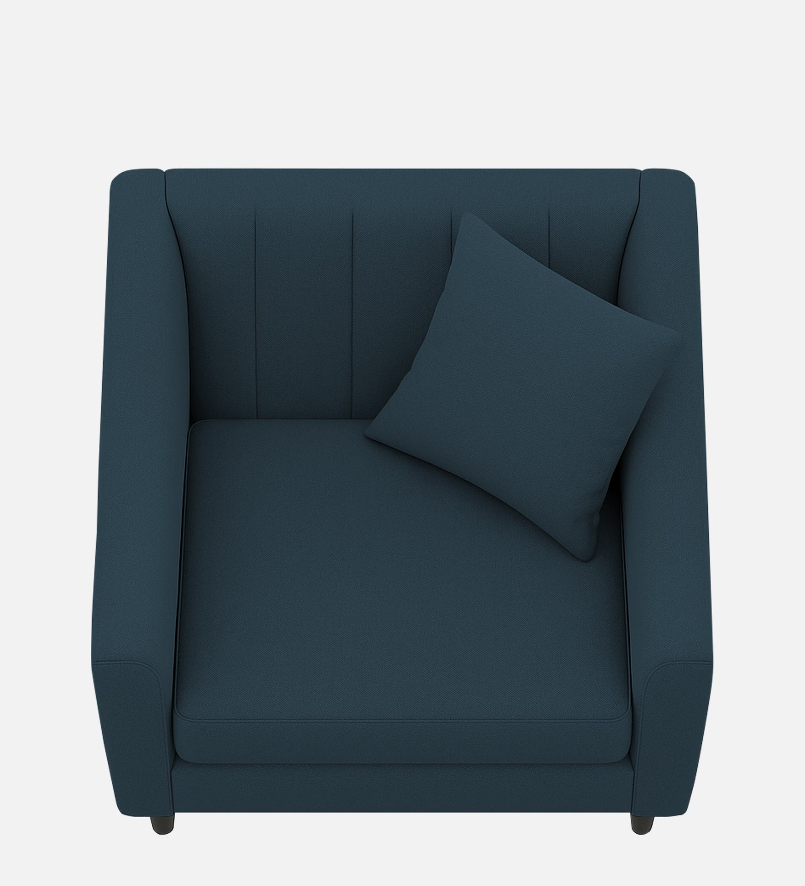 Polon Fabric 1 Seater Sofa In Cool Blue Colour