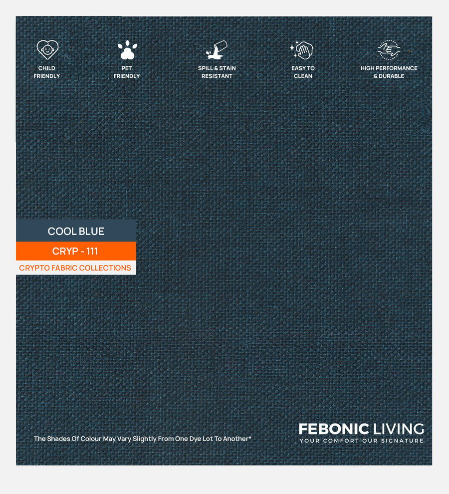 Polon Fabric 1 Seater Sofa In Cool Blue Colour - Febonic Living