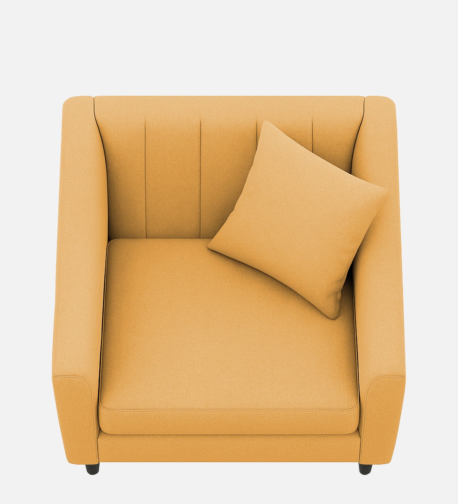 Polon Fabric 1 Seater Sofa In Corn Yellow Colour