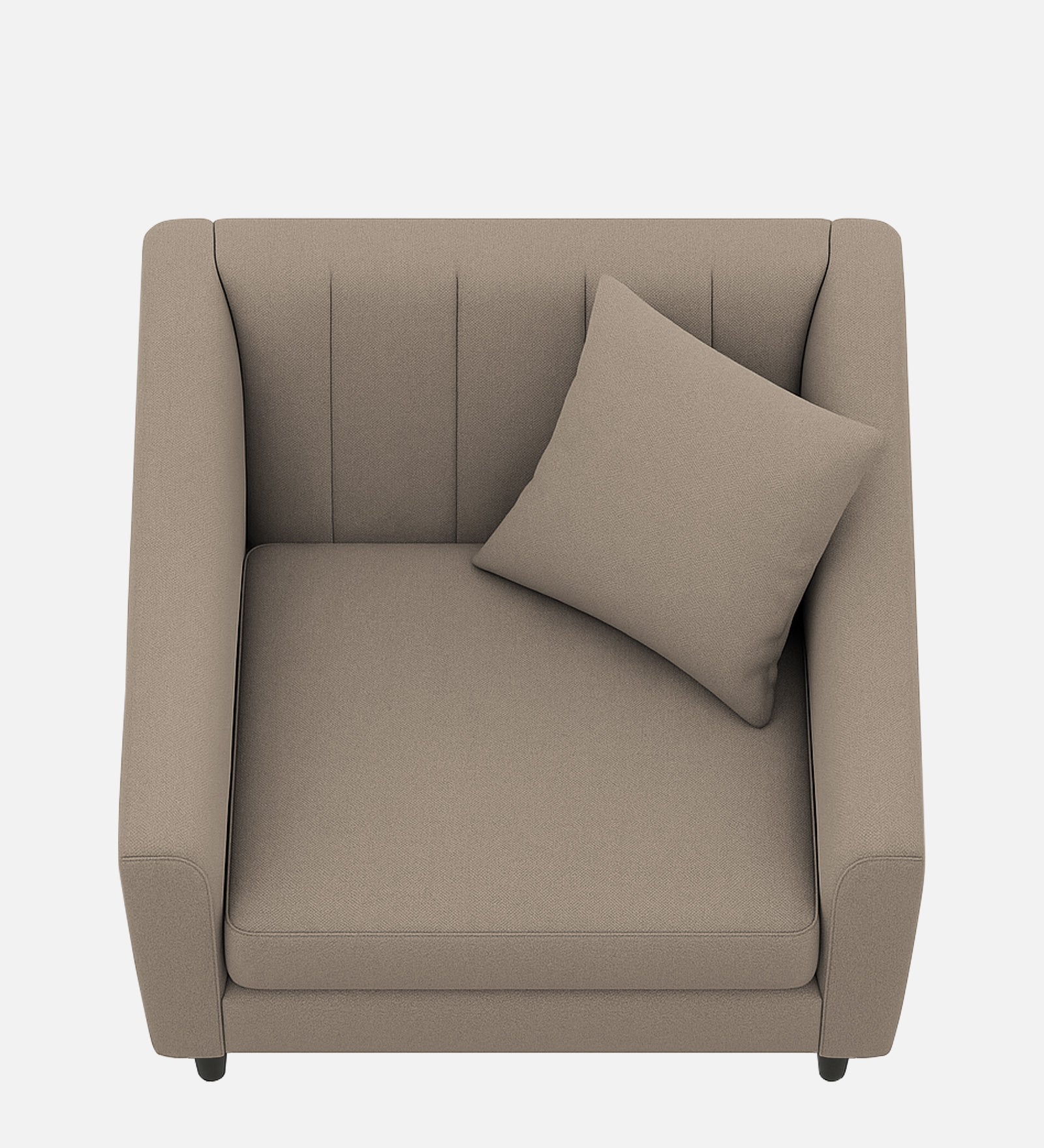 Polon Fabric 1 Seater Sofa In Hazel Beige Colour