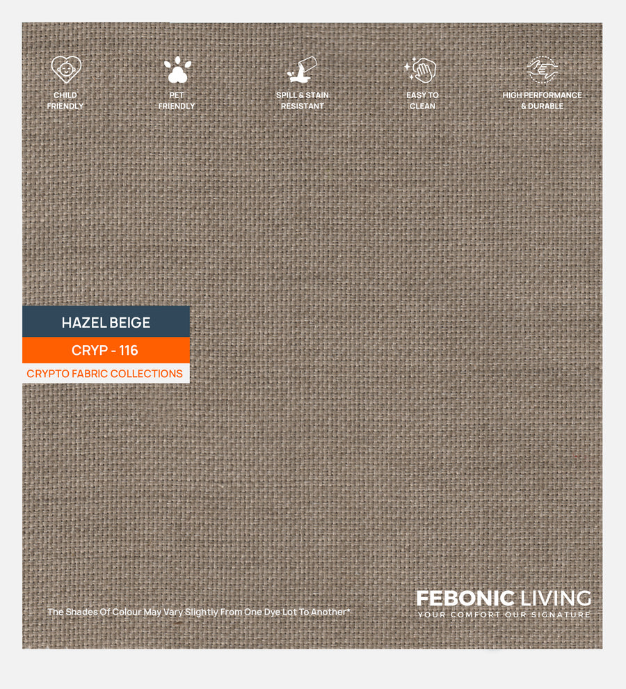 Polon Fabric 1 Seater Sofa In Hazel Beige Colour - Febonic Living