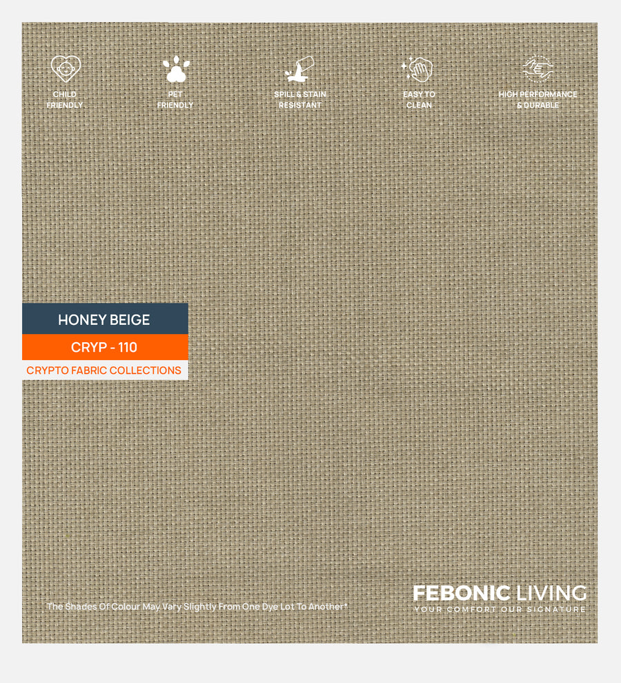 Polon Fabric 1 Seater Sofa In Honey Beige Colour - Febonic Living