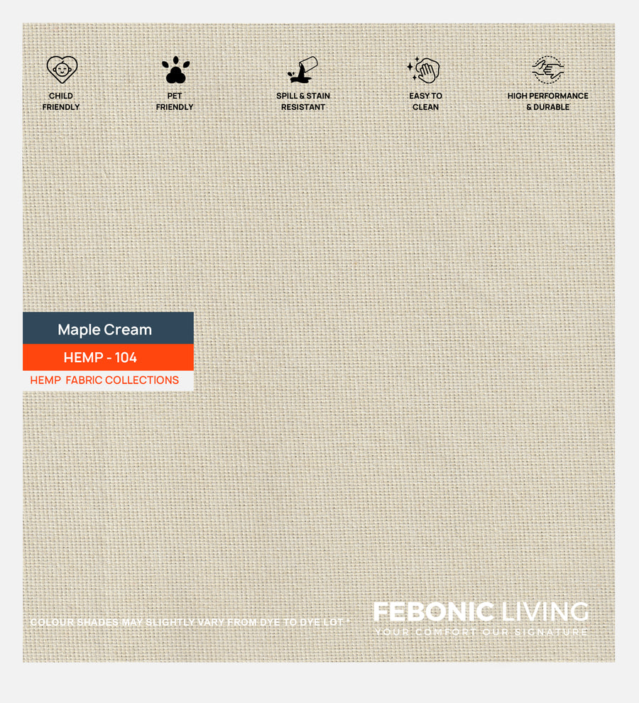 Polon Fabric 1 Seater Sofa In Maple Cream Colour - Febonic Living