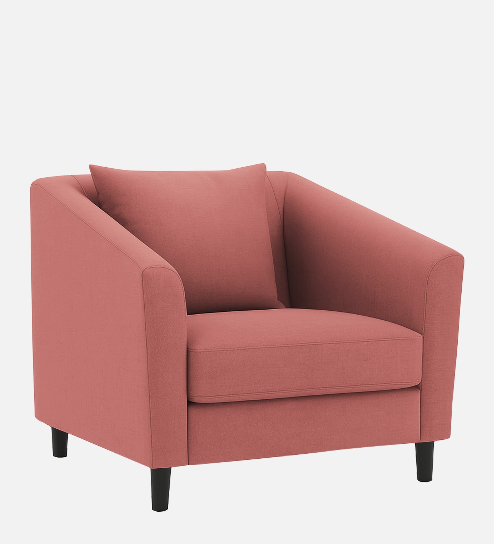 Polon Fabric 1 Seater Sofa In Salmon Pink Colour