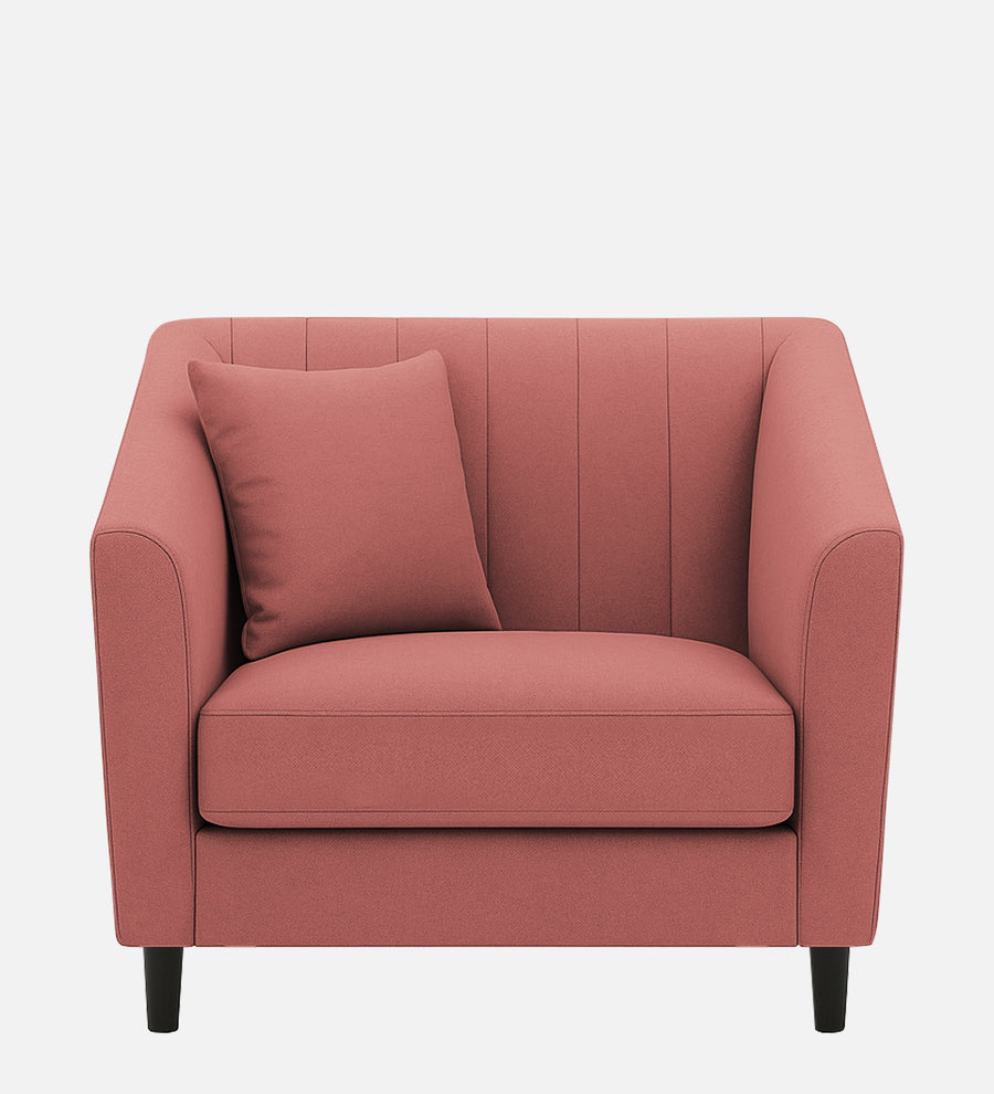 Polon Fabric 1 Seater Sofa In Salmon Pink Colour - Febonic Living