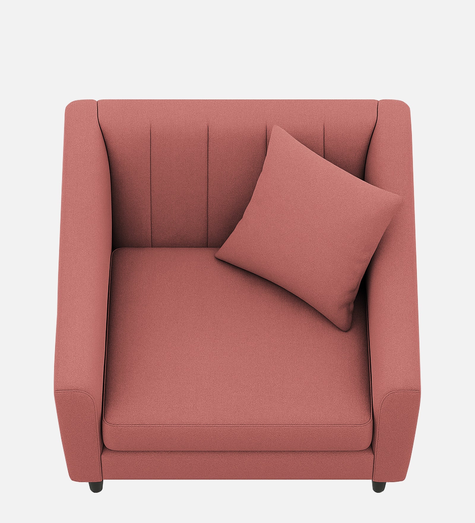 Polon Fabric 1 Seater Sofa In Salmon Pink Colour