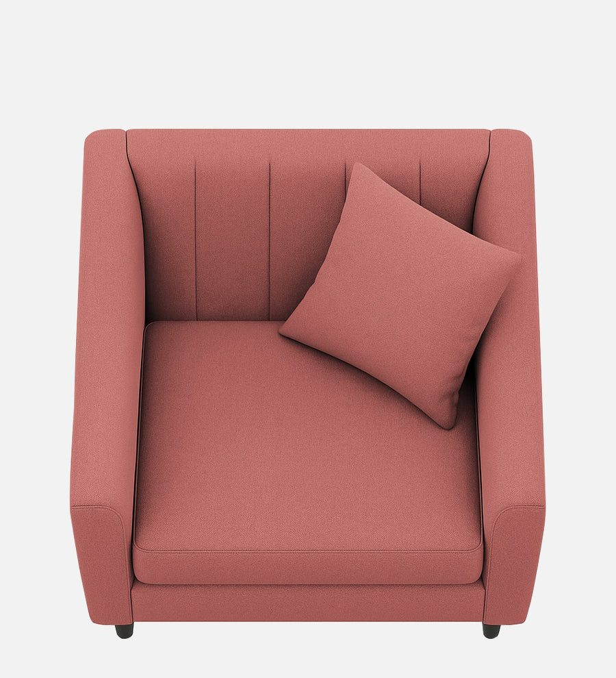 Polon Fabric 1 Seater Sofa In Salmon Pink Colour - Febonic Living