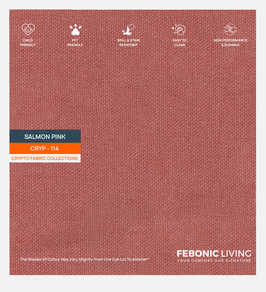 Polon Fabric 1 Seater Sofa In Salmon Pink Colour - Febonic Living