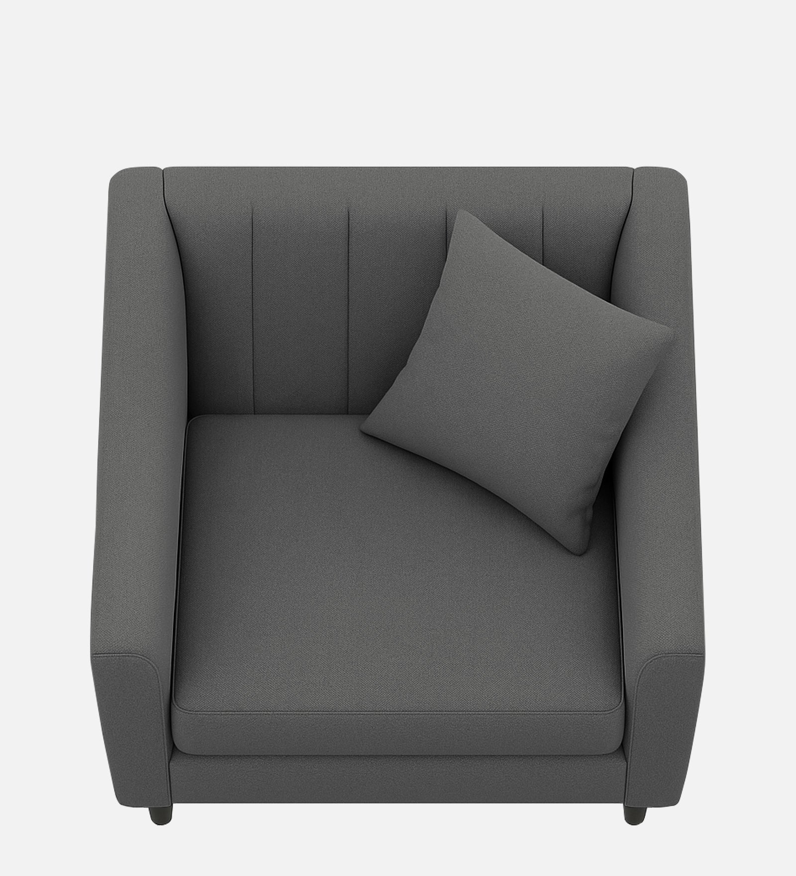 Polon Fabric 1 Seater Sofa In Stone Grey Colour