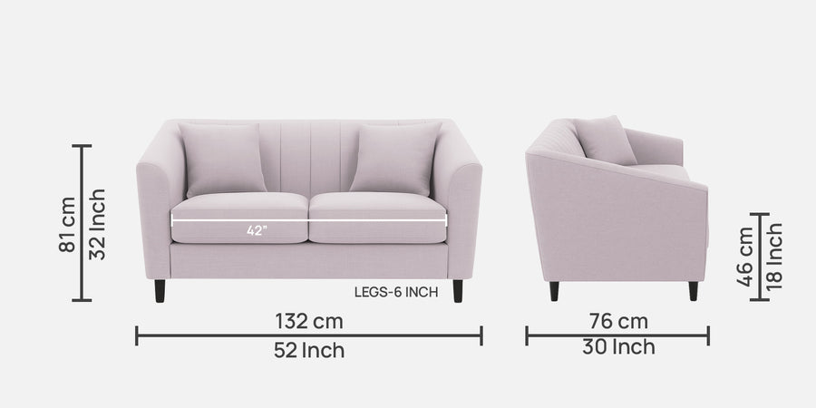 Polon Fabric 2 Seater Sofa In Almond Beige Colour - Febonic Living