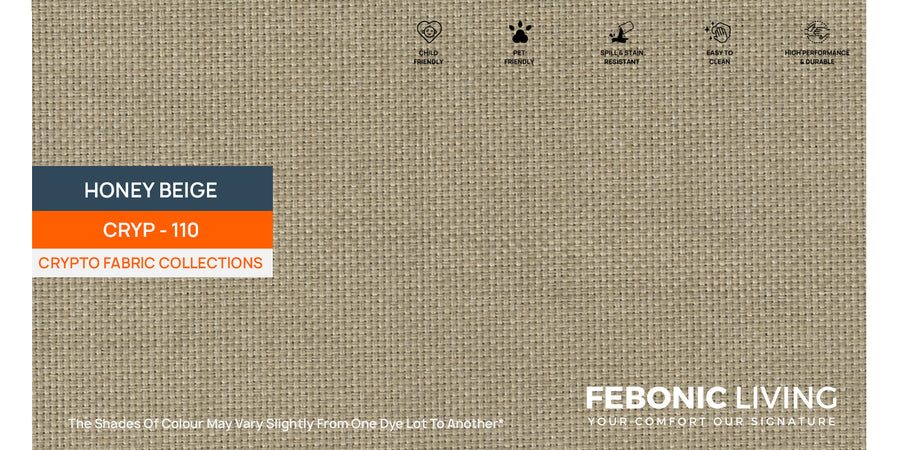Polon Fabric 2 Seater Sofa In Honey Beige Colour - Febonic Living