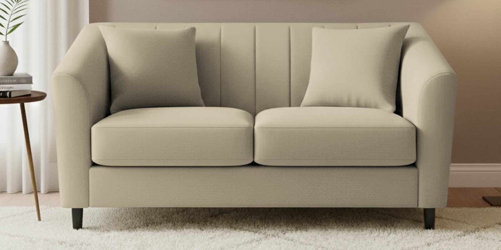 Polon Fabric 2 Seater Sofa In Honey Beige Colour