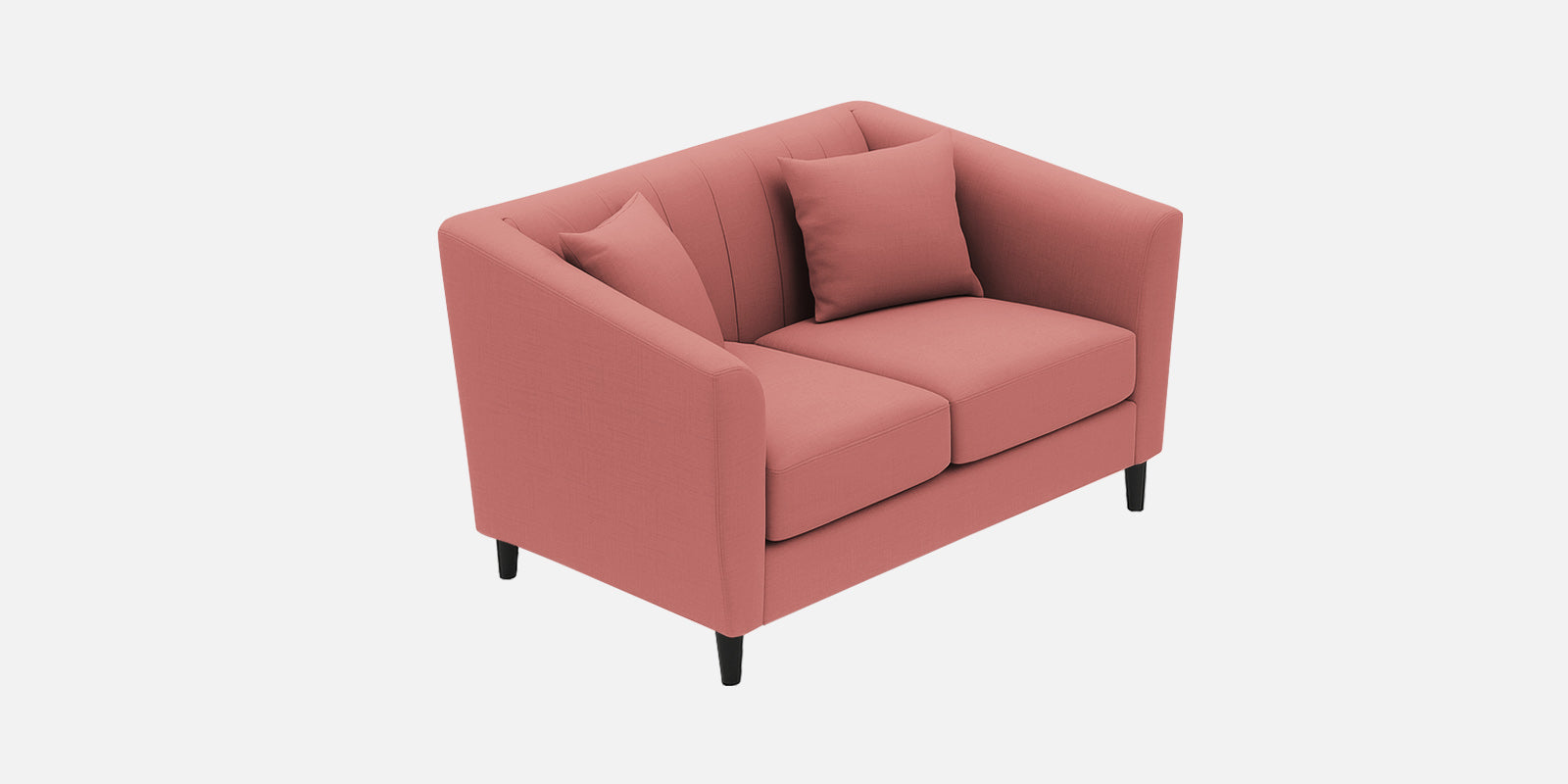 Polon Fabric 2 Seater Sofa In Salmon Pink Colour