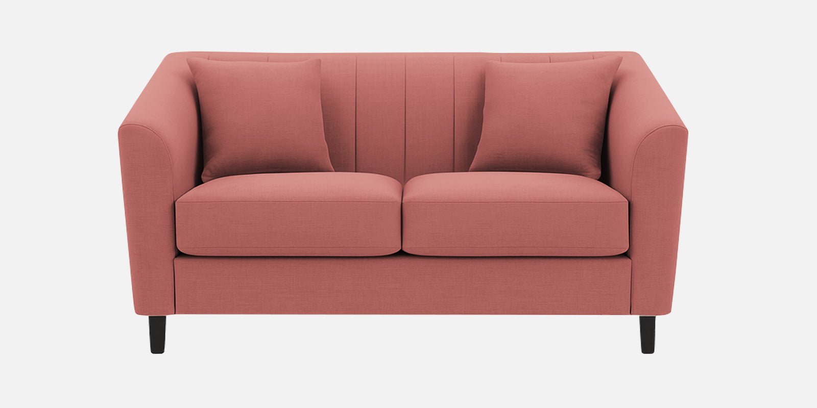 Polon Fabric 2 Seater Sofa In Salmon Pink Colour