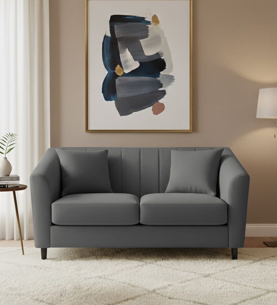 Polon  2 Seater Fabric Sofa - Stone Grey by Febonic Living