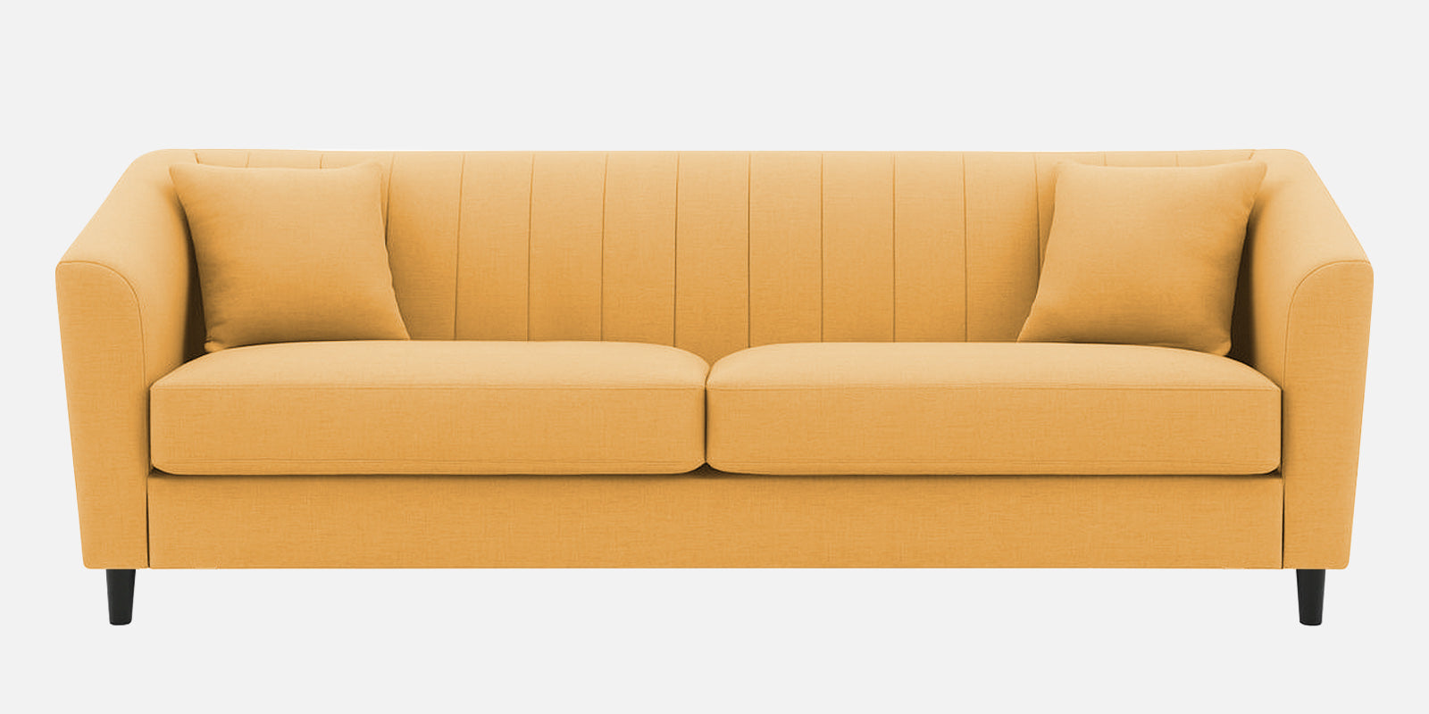 Polon Fabric 3 Seater Sofa In Corn Yellow Colour
