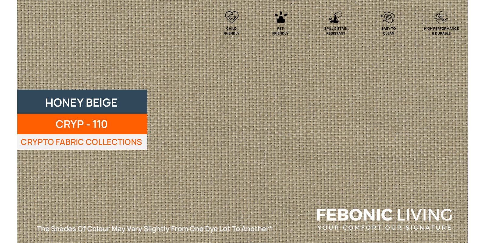 Polon Fabric 3 Seater Sofa In Honey Beige Colour