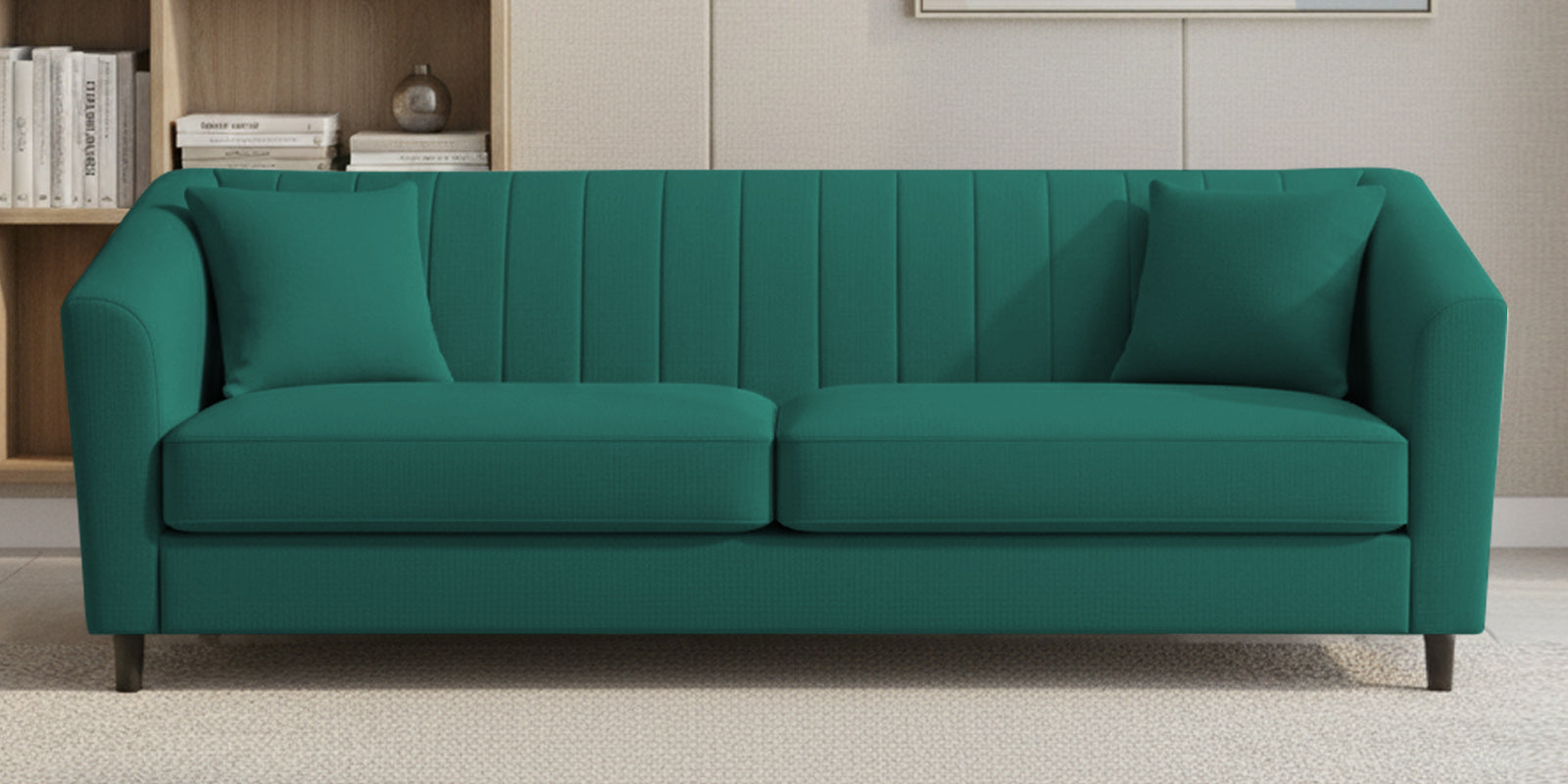 Polon Fabric 3 Seater Sofa In Sage Green Colour