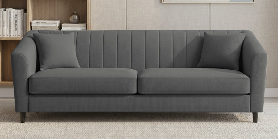 Polon Fabric 3 Seater Sofa In Stone Grey Colour - Febonic Living