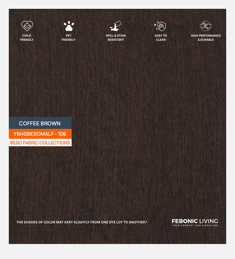 Polycotton Beso Fabric Coffee Brown 106 Code by Febonic Living