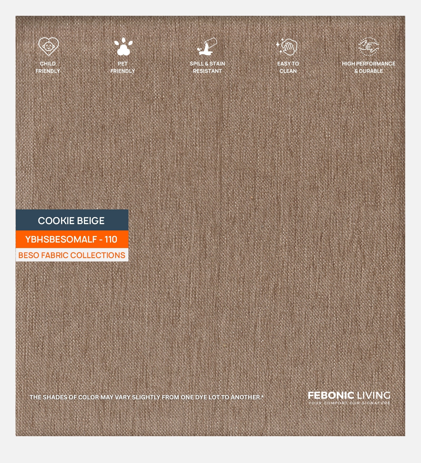 Polycotton Beso Fabric Cookie Beige 110 Code