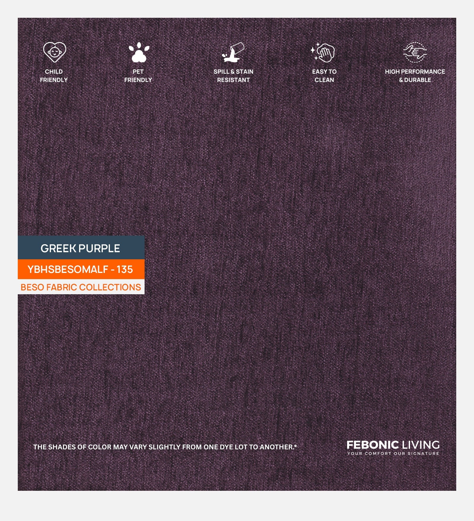 Polycotton Beso Fabric Greek Purple 135 Code