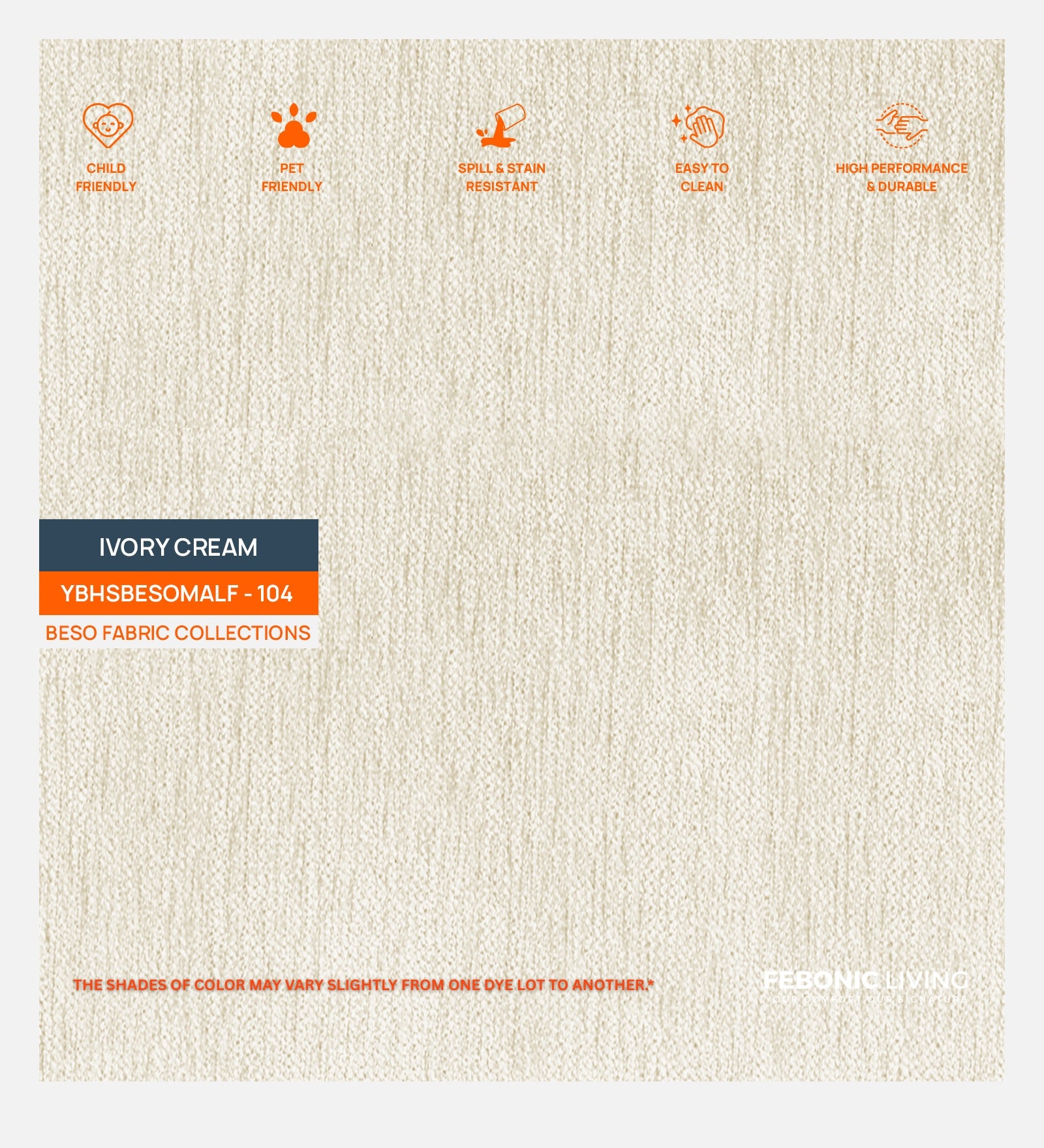 Polycotton Beso Fabric Ivory Cream 104 Code