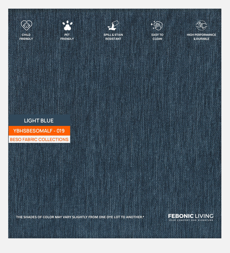 Polycotton Beso Fabric Light Blue 019 Code by Febonic Living