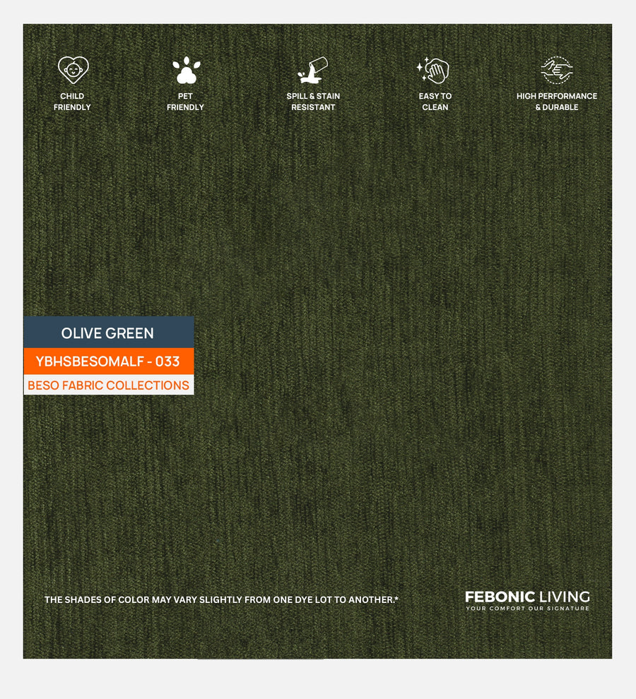 Polycotton Beso Fabric Olive Green 033 Code by Febonic Living
