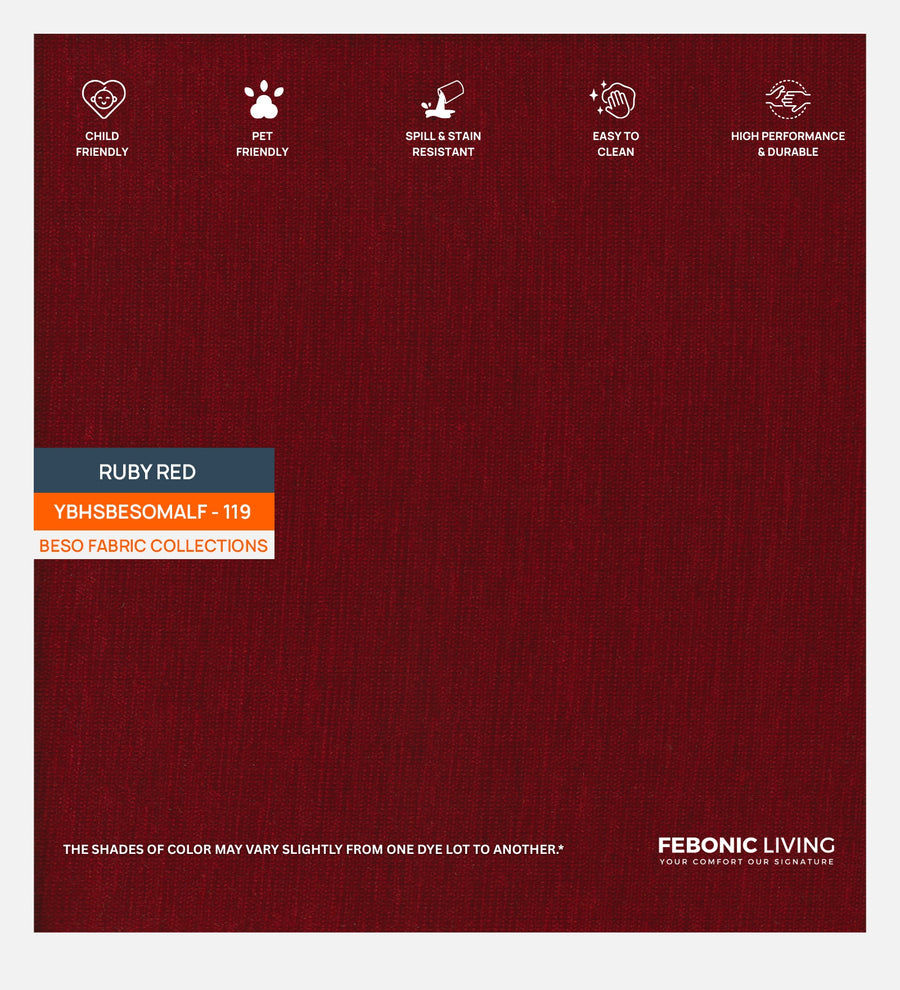 Polycotton Beso Fabric Ruby Red 119 Code by Febonic Living