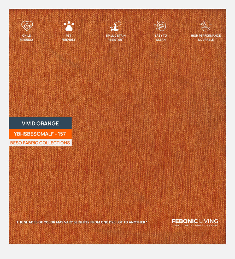 Polycotton Beso Fabric Vivid Orange 157 Code by Febonic Living
