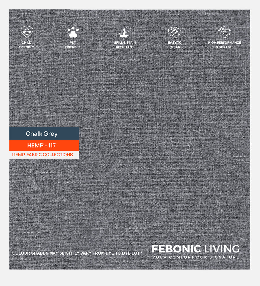Polycotton Hemp Fabric Chalk Grey 117 Code by Febonic Living