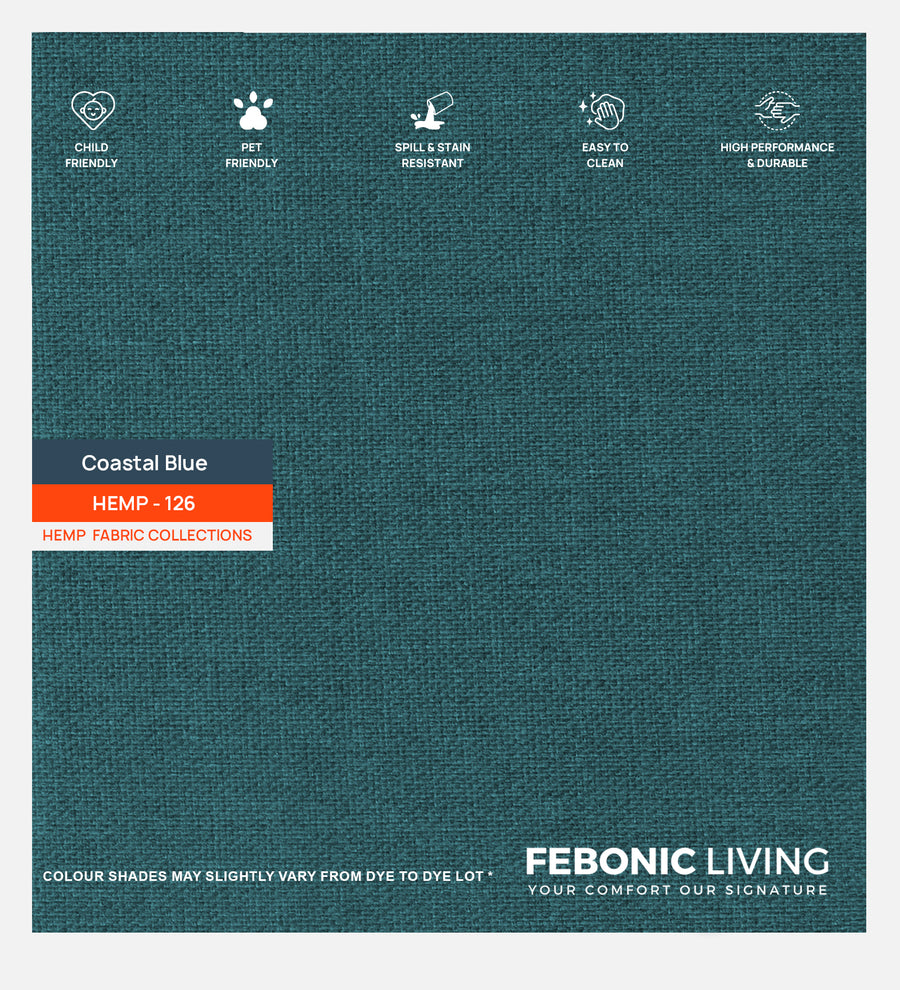 Polycotton Hemp Fabric Coastal Blue 126 Code by Febonic Living