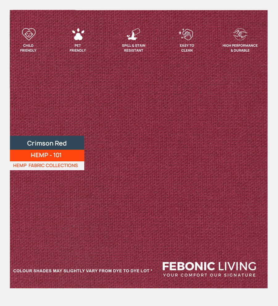 Polycotton Hemp Fabric Crimson Red 101 Code by Febonic Living