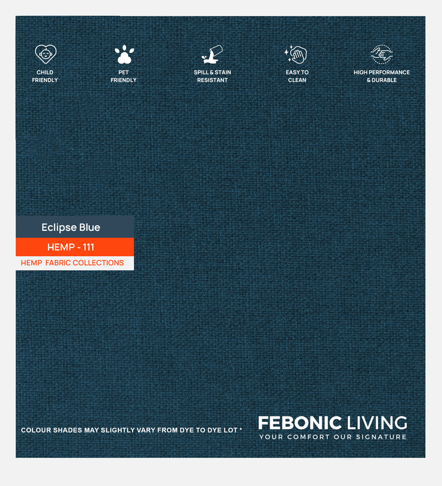 Polycotton Hemp Fabric Eclipse Blue 111 Code by Febonic Living