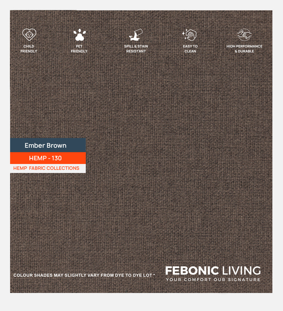 Polycotton Hemp Fabric Ember Brown 130 Code by Febonic Living