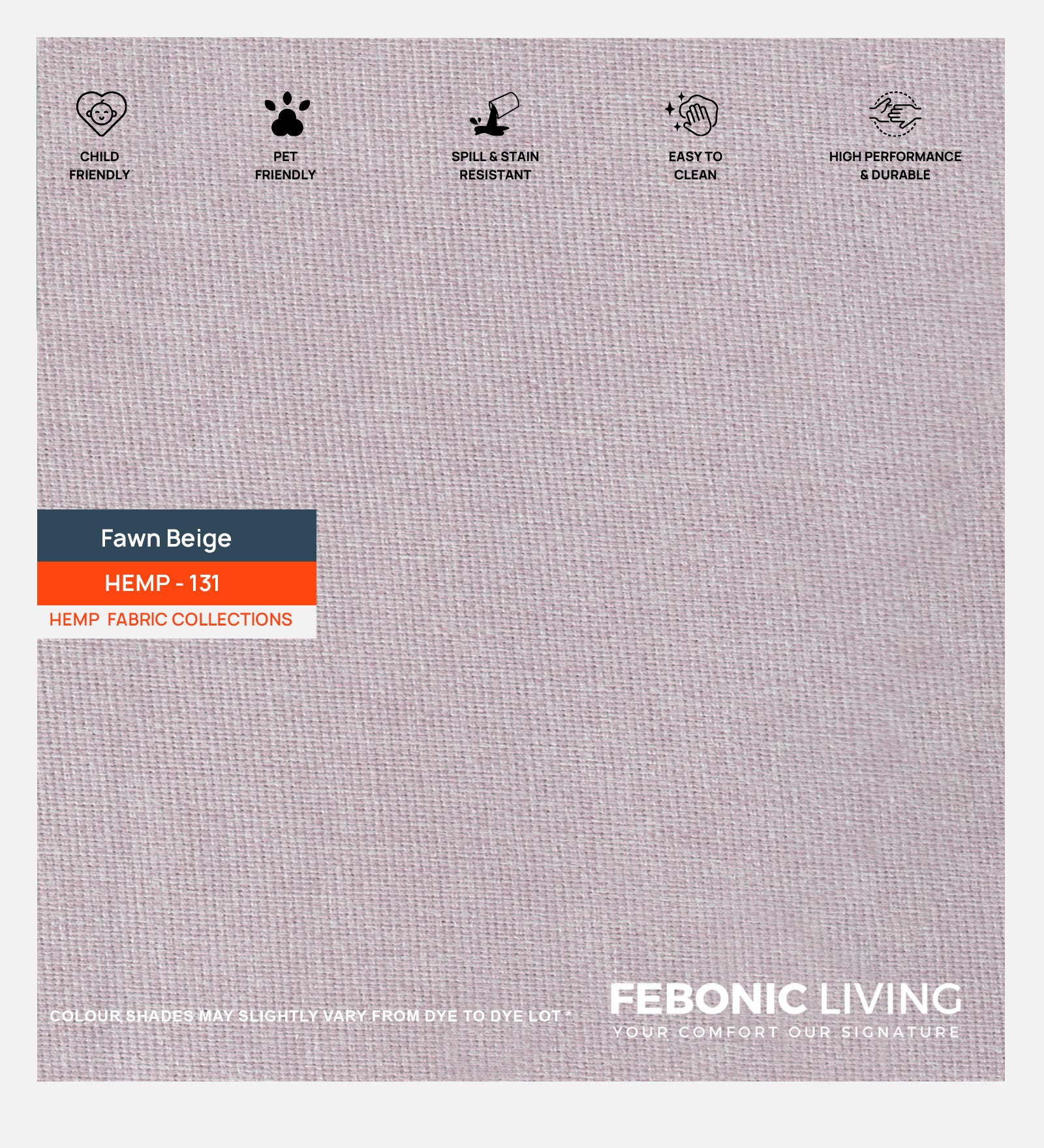 Polycotton Hemp Fabric Fawn Beige 131 Code