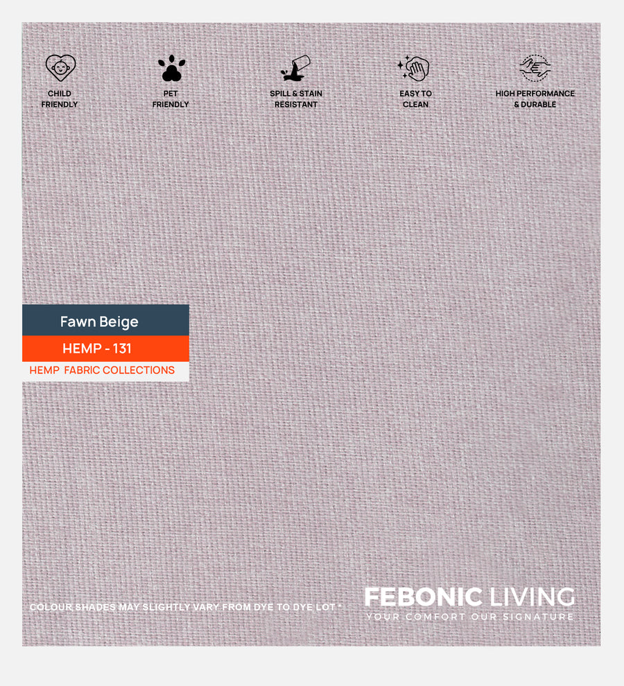 Polycotton Hemp Fabric Fawn Beige 131 Code by Febonic Living