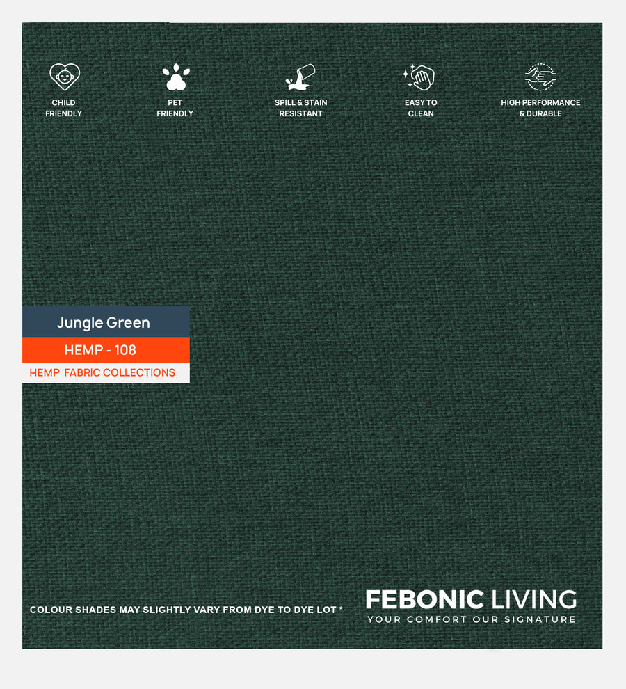 Polycotton Hemp Fabric Jungle Green 108 Code by Febonic Living