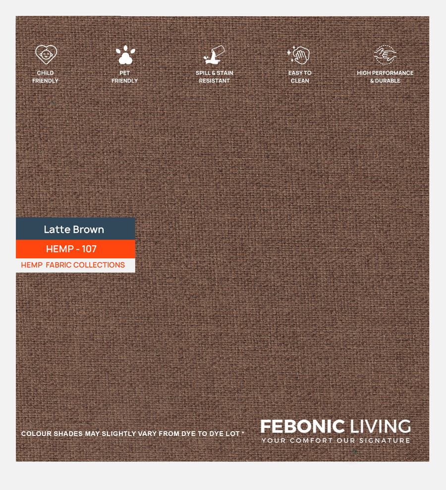 Polycotton Hemp Fabric Latte Brown 107 Code by Febonic Living